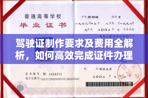 芳苑驾驶证制作要求及费用全解析，如何高效完成证件办理？