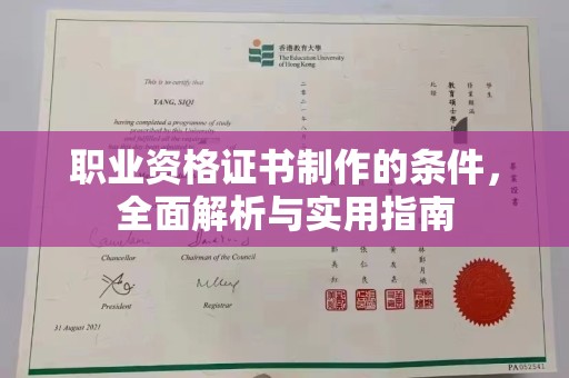 芳苑职业资格证书制作的条件，全面解析与实用指南